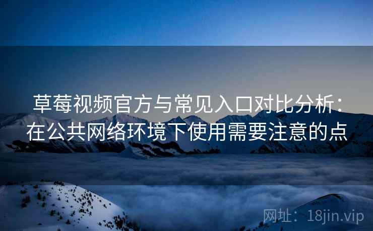 草莓视频官方与常见入口对比分析：在公共网络环境下使用需要注意的点