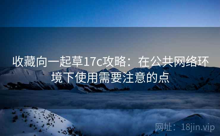 收藏向一起草17c攻略:在公共网络环境下使用需要注意的点 收藏向一起草17c攻略:在公共网络环境下使用需要注意的点