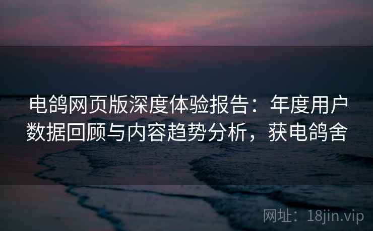 电鸽网页版深度体验报告:年度用户数据回顾与内容趋势分析,获电鸽舍 电鸽网页版深度体验报告:年度用户数据回顾与内容趋势分析,获电鸽舍