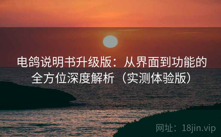 电鸽说明书升级版:从界面到功能的全方位深度解析(实测体验版) 电鸽说明书升级版:从界面到功能的全方位深度解析(实测体验版)